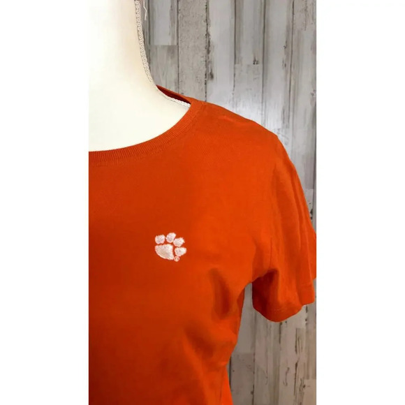 L.A.T Women's Medium Clemson Tigers Orange Short‎ Sleeve Crew Neck T-Shirt - Picture 2 of 6